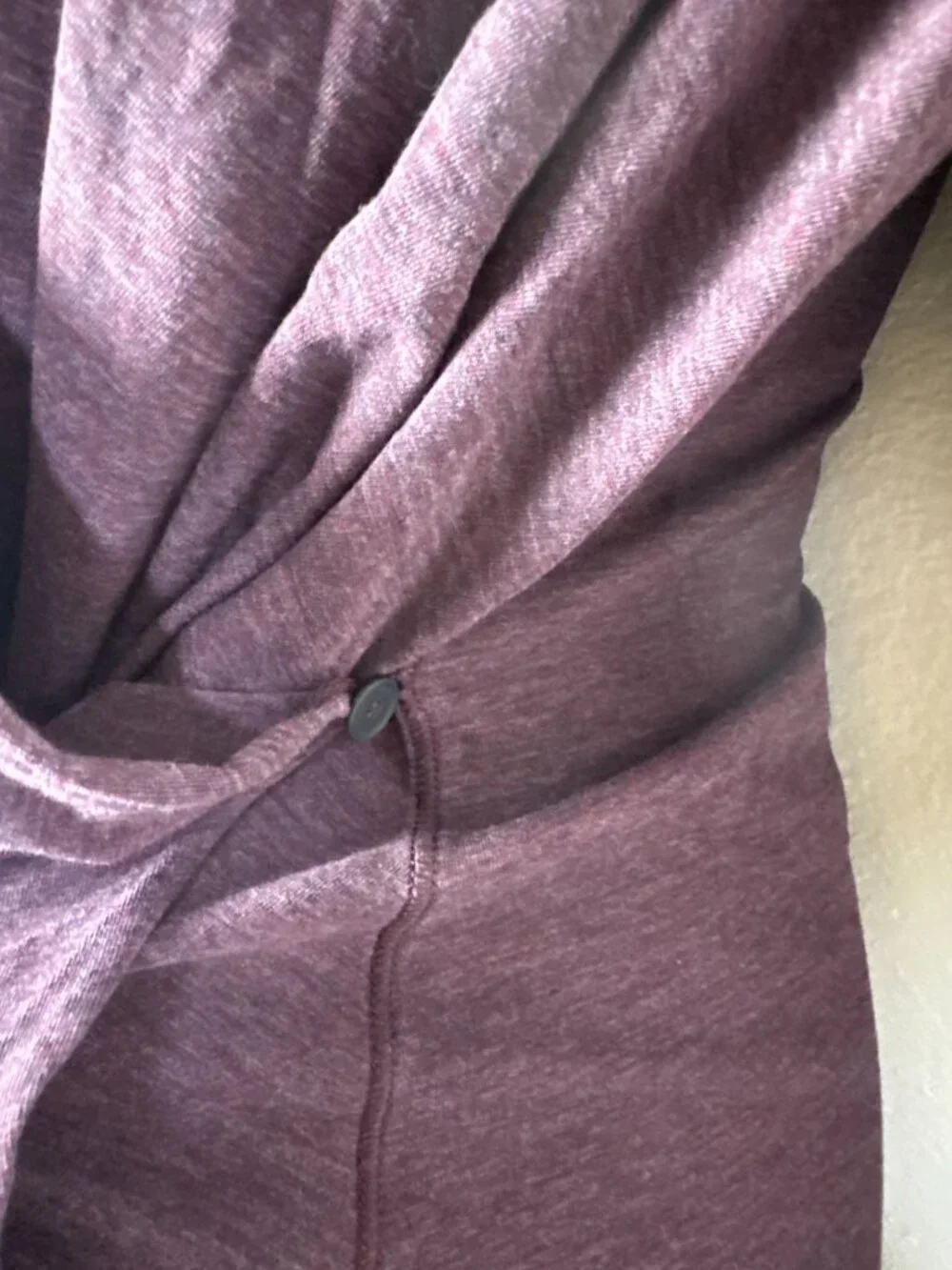 Lululemon Faux Wrap Long Sleeve Purple Top Women Size 6 Stretch Burgundy relaxed
